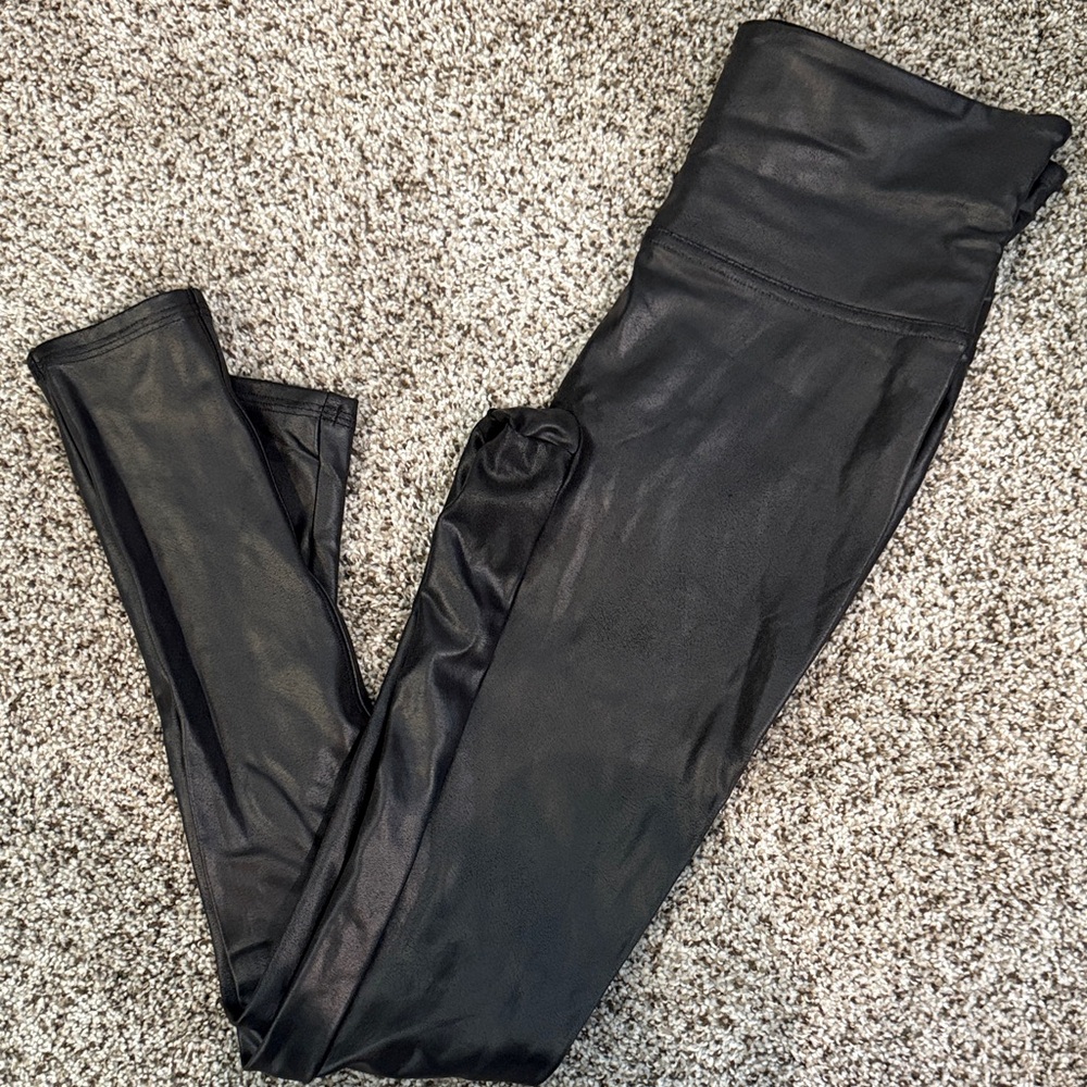 SPANX Shiny Black Leggings